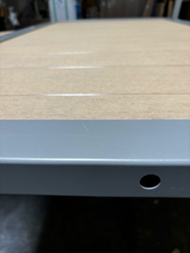 B-Ware TraumGarten SYSTEM WPC Tor sand, Silber-Rahmen DIN rechts