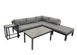 Garden Pleasure Lounge-Eckgruppe MIRANDA, Aluminium Anthrazit / Kissen Olefin (100 % Polypropylen) Grau