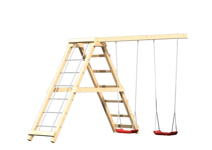 Akubi Doppelschaukel Anbau inkl. Klettergerüst passend zu Anna, Danny, Frieda Lotti, Luis und Löwenherz