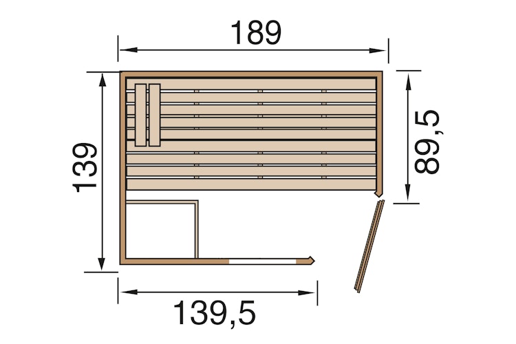 Weka Sauna Valida Eck 1 mit Glastür/Fenster- Massivholzsauna 38 mm