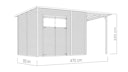 Vorschaubild Bertilo Gartenhaus Pent Modern 4 Plus inkl. Anbaudach - 18 mm