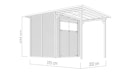 Vorschaubild Bertilo Gartenhaus Pent Modern 3 Plus inkl. Anbaudach - 18 mm