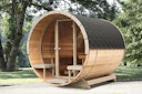 Vorschaubild Wolff Finnhaus Vollglasfront statt Standardfront für Saunafass basic + de luxe Ø 235 cm