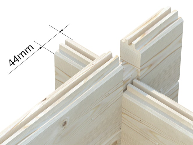 Palmako Gartenhaus Ines 13,7 m² mit Schiebetür - 44 mm