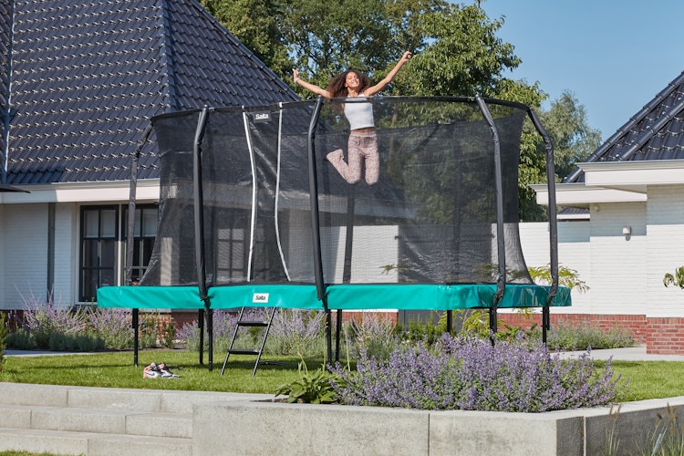 Salta Trampolin First Class 214 x 366 cm mit Sicherheitsnetz und Leiter