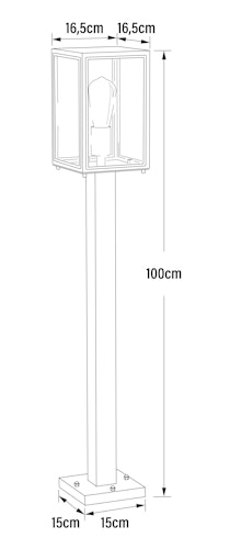 Konstsmide Wegeleuchte Carpi, schwarz, mit klarem Glas (7350-750)