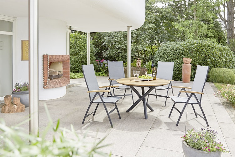 Diamond Garden Tischgestell SAN MARINO Ø 100 cm rund, Edelstahl Dunkelgrau