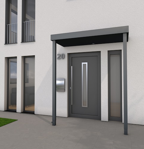 Gutta Rechteckvordach BS Plus 200 mit Pfosten (neues Modell)