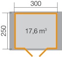 Vorschaubild Weka 28 mm Gartenhaus Premium 28 mit Vordach (20 cm)