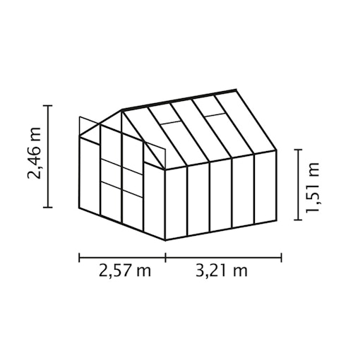 Vitavia Gewächshaus Uranus 8300 inkl. 4 Dachfenstern - 8,3 m²