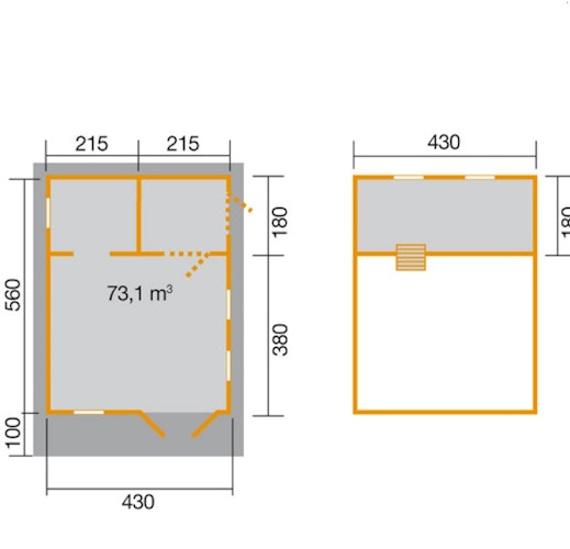 Weka 45 mm Weekendhaus 155