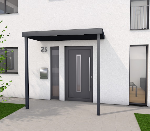 Gutta Rechteckvordach BS Plus XL 250 mit Pfosten (neues Modell)