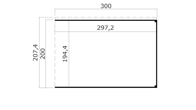 Weka Anbaudach für Gartenhaus Batu 1 - 150 oder 300 cm Breite