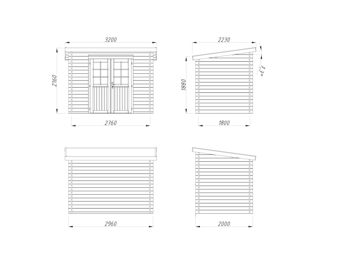 Palmako Gartenhaus Alice 4,7 m² - 28 mm