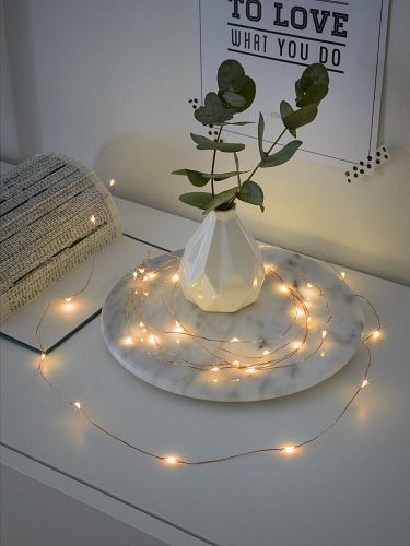 Konstsmide Weihnachtsbeleuchtung  Micro LED Lichterkette kupferfarben Draht