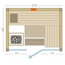 Vorschaubild Infraworld Sauna Panorama Complete 162 Fichte - 75 mm Multifunktionssauna inkl. 5-teiligem gratis Zubehörset