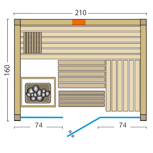 Infraworld Sauna Panorama Complete 162 Fichte - 75 mm Multifunktionssauna inkl. 5-teiligem gratis Zubehörset