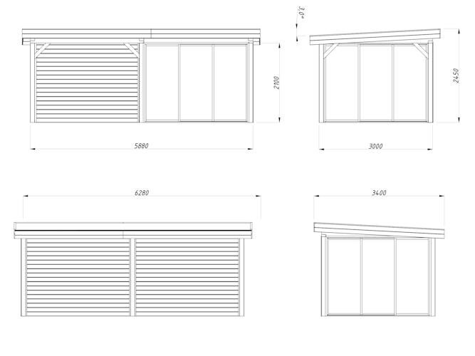 Palmako Gartenhaus Connect Lenna 16,6 m² Set 406 Slide
