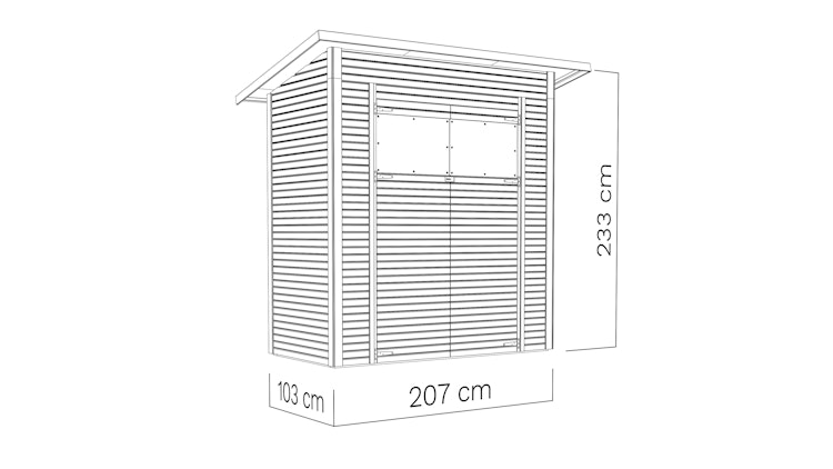 Bertilo Gartenhaus Pent Modern 1 - 18 mm