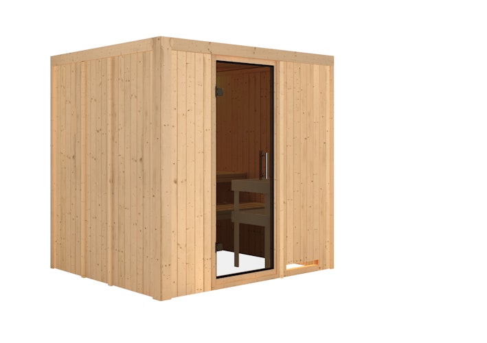 Karibu Sauna Sodin mit Fronteinstieg 68 mm inkl. gratis Sauna-Zubehörset im Wert von 234,94 €