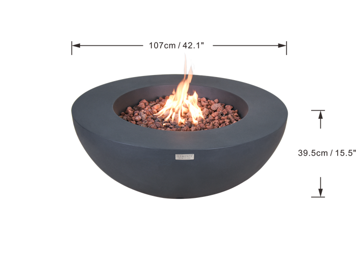 Gardenforma Gas Feuerstelle Lunar in dunkler Betonoptik