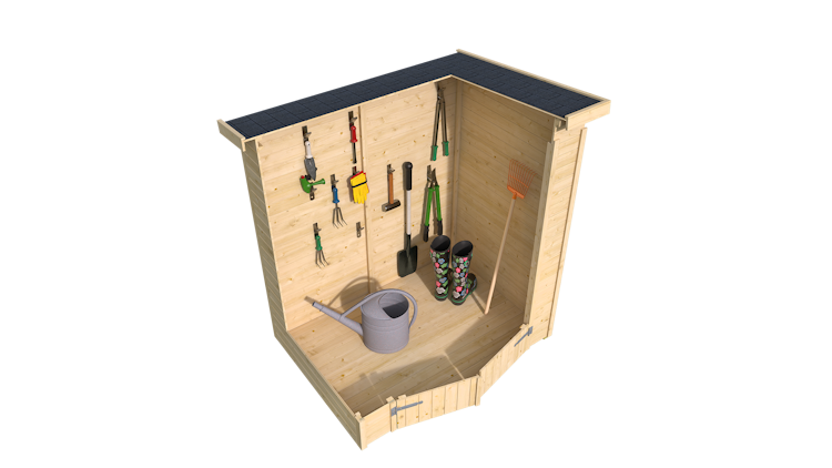 Weka Gartenhaus Mori mit Pultdach - 13 mm