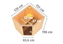 Vorschaubild Karibu Sauna Taurin mit Eckeinstieg 68 mm inkl. gratis Sauna-Zubehörset im Wert von 234,94 €