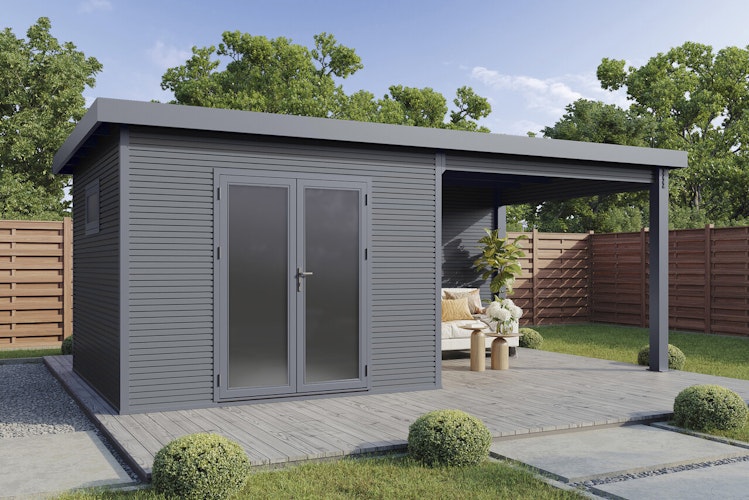 Wolff Finnhaus WPC Gartenhaus Solaro im Rhombus-Design - 28 mm