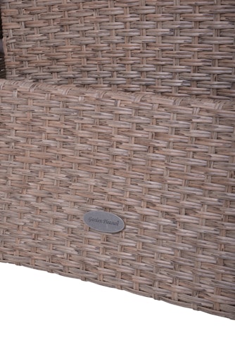 Garden Pleasure Gartenmöbel Set BRAGA 03, Tisch 180 x 90 + 4 Sessel, Polyrattan / Akazie / Kissen 100 % Polyester
