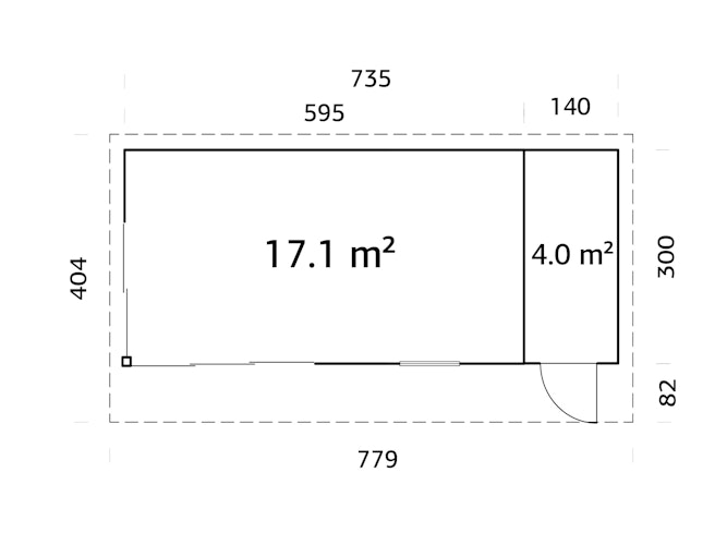 Palmako Gartenhaus Andrea 21,1 m² Slide Plus - 44 mm