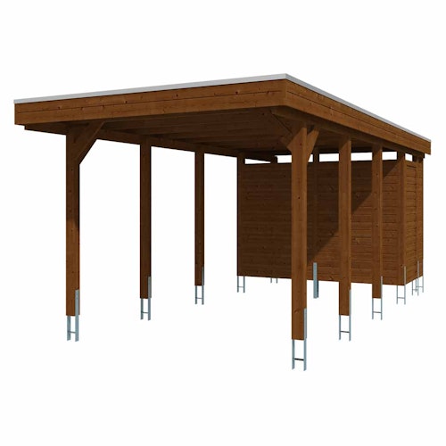 Skan Holz Carport Friesland 314x708 cm inkl. Abstellraum Sparset 2