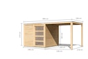 Vorschaubild Karibu Gartenhaus Qubic 1 mit Schiebetür und 240 cm Anbaudach - 19 mm