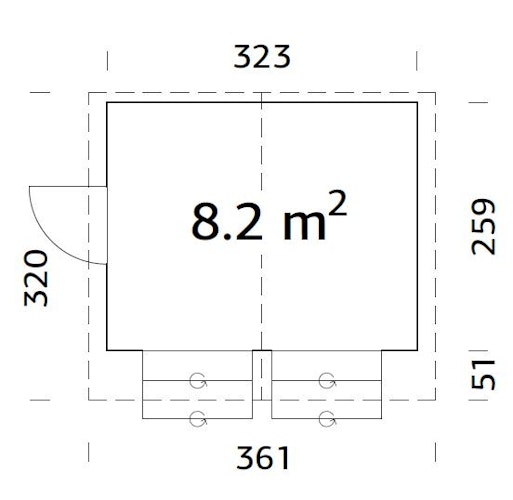 Palmako Marktstand Stella 8,2 m² - 16 mm