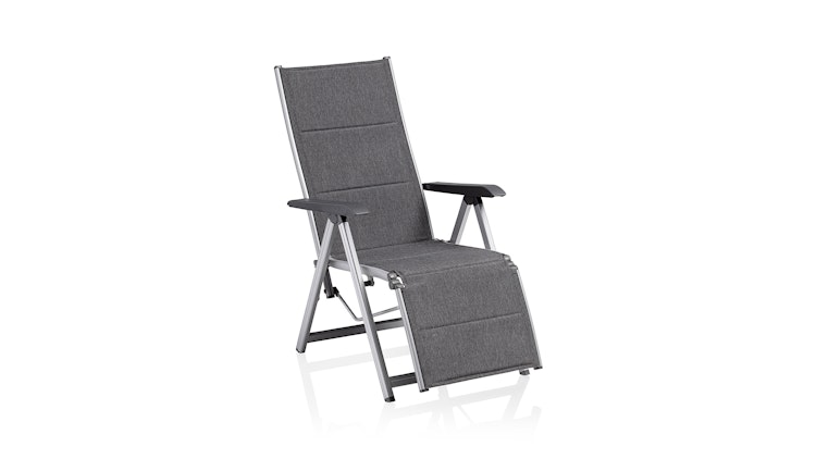 Kettler Relaxsessel BASIC PLUS PADDED, Aluminium Silber / Outdoorgewebe Anthrazit