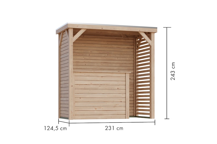Karibu WM Pavillon inkl. Holzbar (231 x 124,5 cm - Größe S)