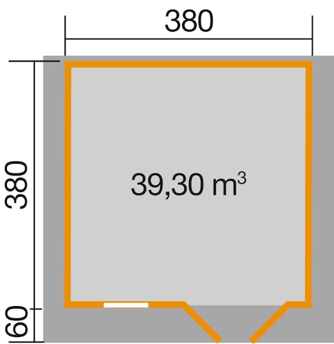 Weka 28 mm Gartenhaus 111 mit Vordach (60 cm)
