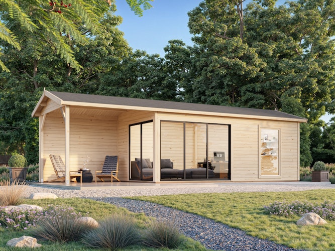 Palmako Gartenhaus Amanda 17,1 +7,8 m² Slide - 44 mm