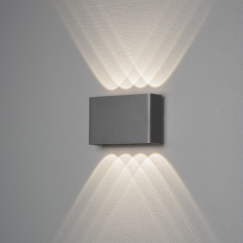 Konstsmide Wandleuchte Chieri, 2x4 LED, Aluminium, anthrazit (7865-370)