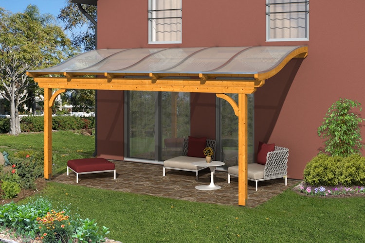 Skan Holz Terrassenüberdachung Verona o. Mittelpfosten Breite 541 cm