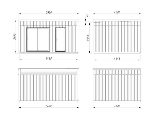 Palmako Gartenhaus Johanna 19,4 m² - 160 mm