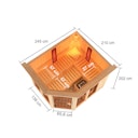 Vorschaubild Karibu Multifunktions-Sauna Ava inkl. Infrarotstrahler mit Eckeinstieg 68 mm inkl. gratis Sauna-Zubehörset im Wert von 234,94 €