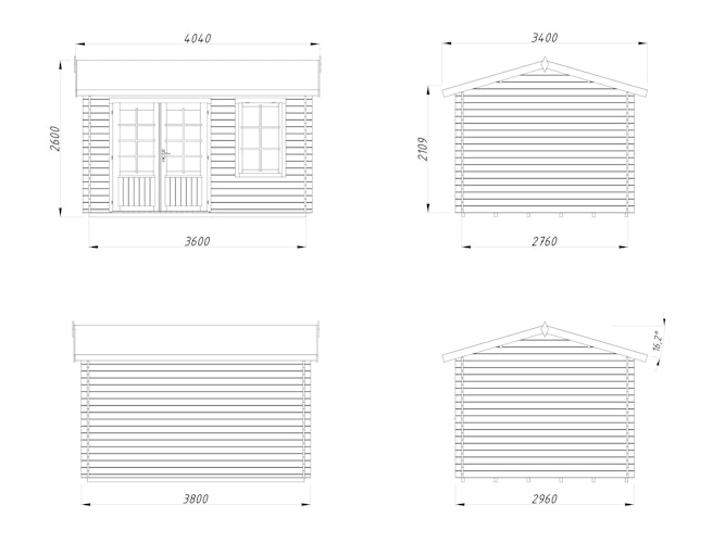 Palmako Gartenhaus Iris 9,6 m² - 28 mm