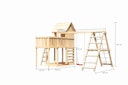 Vorschaubild Akubi Stelzenhaus Frieda mit Doppelschaukelanbau, Klettergerüst, Anbauplattform und Kletterwand