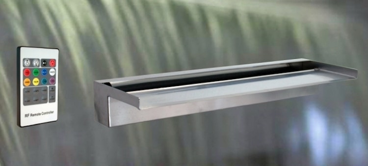 Gardenforma Wasserfall Wall inkl. LED Beleuchtung RGB mit Fernbedienung 30 x 19 cm