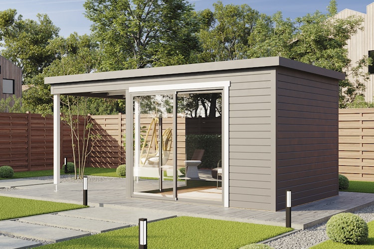 Wolff Finnhaus Gartenhaus Starletta 5232 mit Schiebetüren