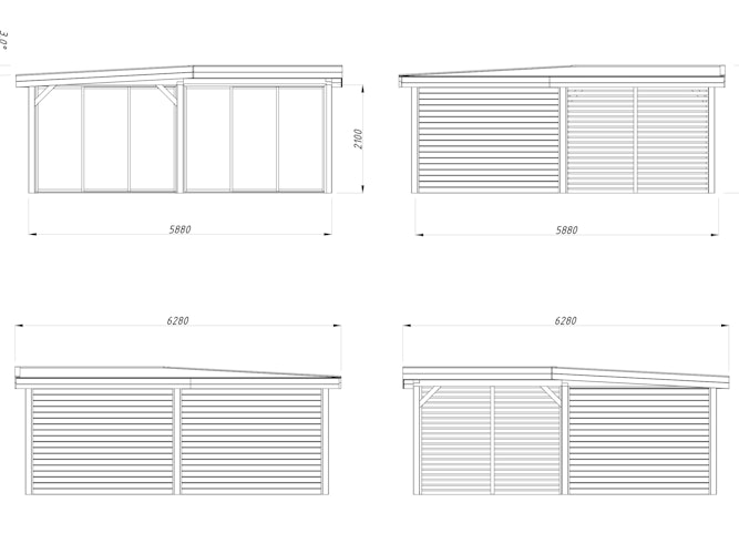 Palmako Carport/Pavillon Connect Lenna 24,9 m² Set 413 Slide