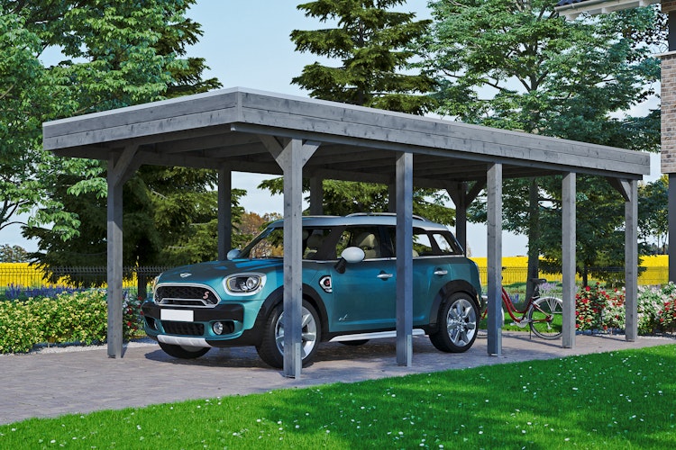 Skan Holz Friesland - Flachdach Einzelcarport Profil - Breite 314 cm Nadelholz