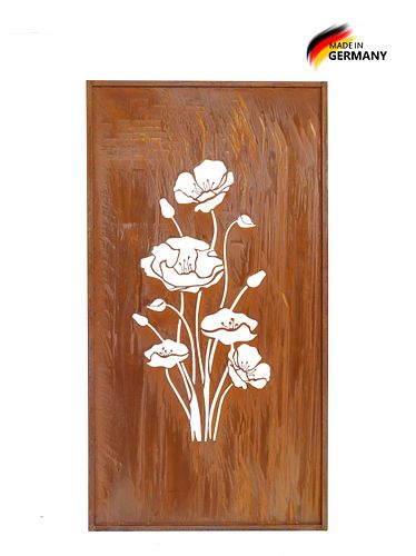 Badeko Parawand „Mohnblume“ in Edelrostoptik
