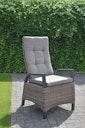 Vorschaubild Garden Pleasure Gartenmöbel Set DIJON / AMELIA, Tisch 200 x 100 + 6 Hochlehner, Aluminium Anthrazit / Polyrattan Champagner / Kissen 100 % Polyester Creme
