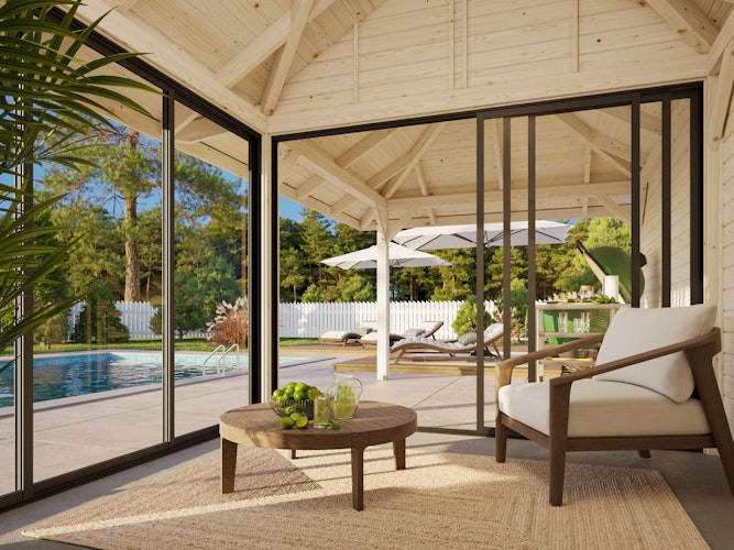 Palmako Pavillon Bianca 16,6 m² Set 205 Slide - 28 mm